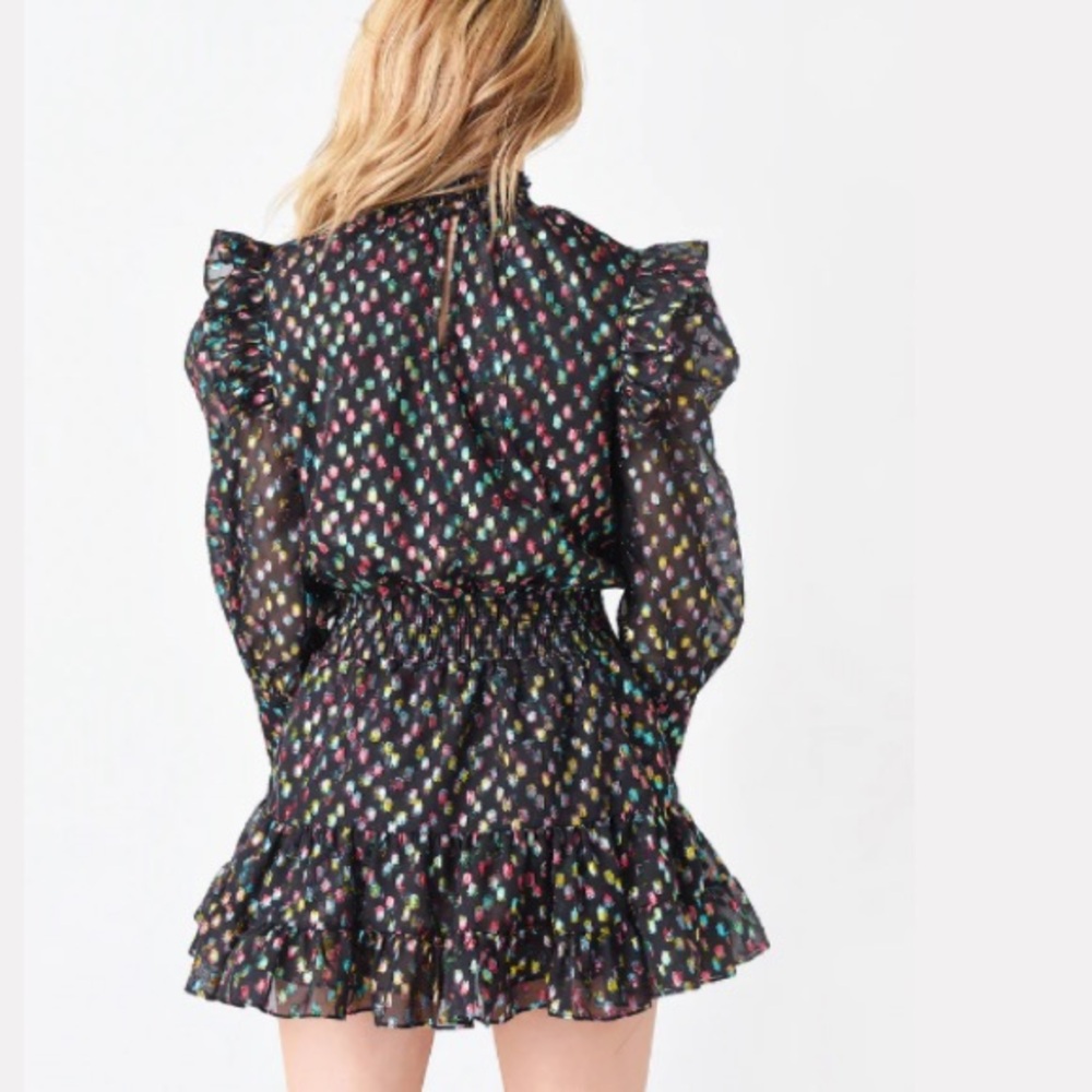 Anthropology MISA Los Angeles Jessa Dress.Red and Black Long Sleeve Dress.Size S - Picture 10 of 16